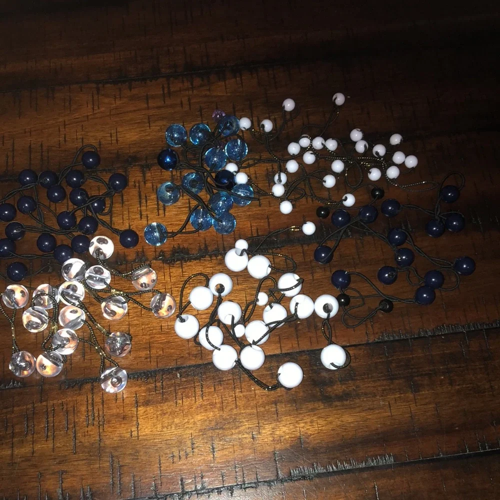 Girls Blue and White Hair Ties bundle of 58
